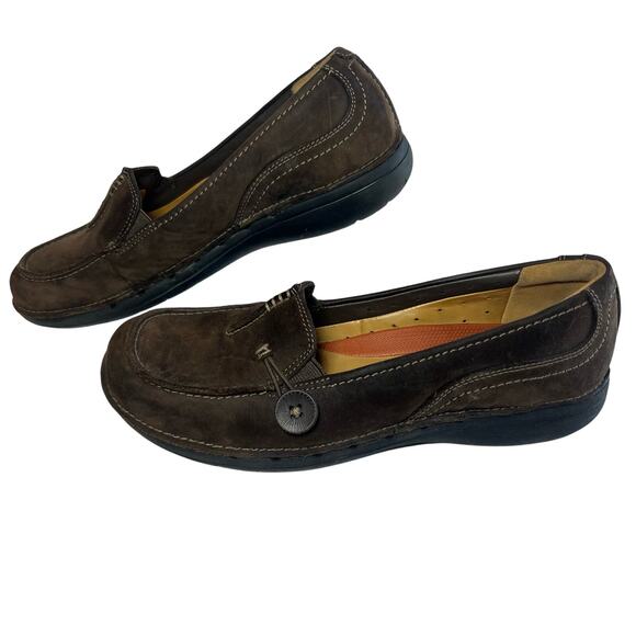 Unstructured By Clarks Slip-On Loafer Shoe Size 7.5 Brown Suede Leather Un.Loop - Picture 1 of 13